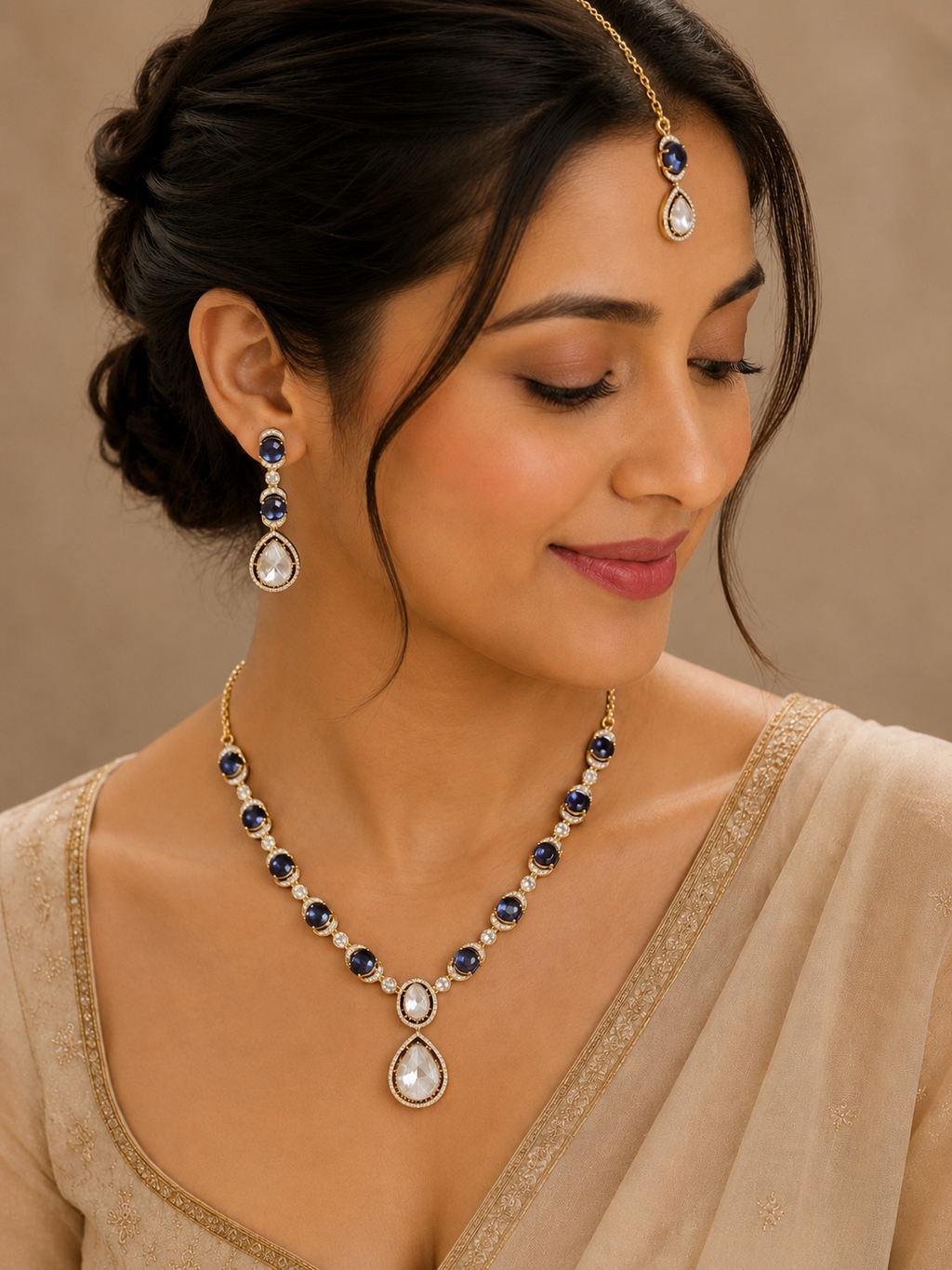 Midnight Kundan Set