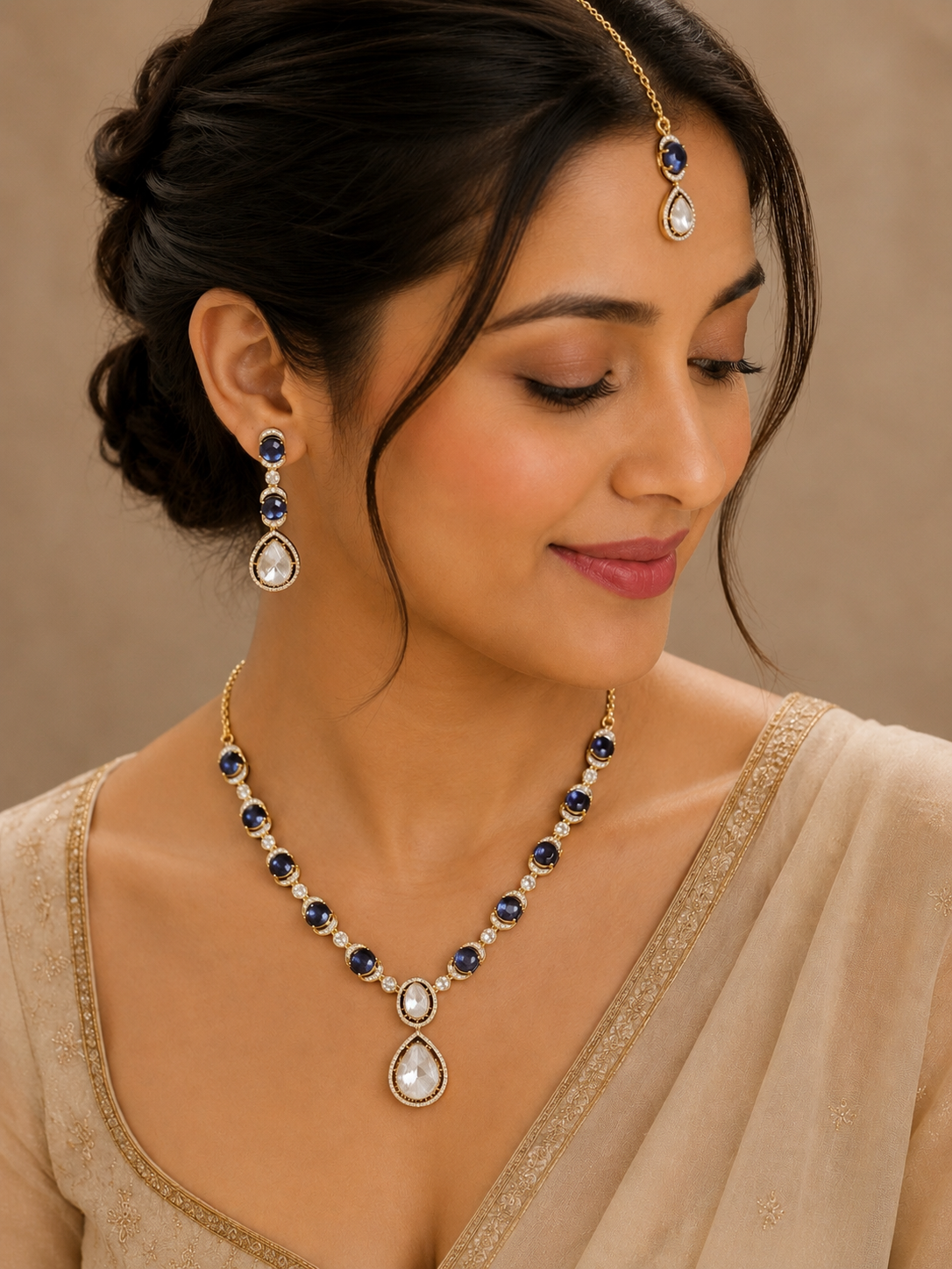 Midnight Kundan Set