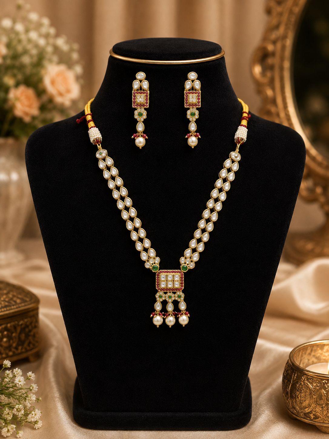 Ruby Bloom Kundan Set