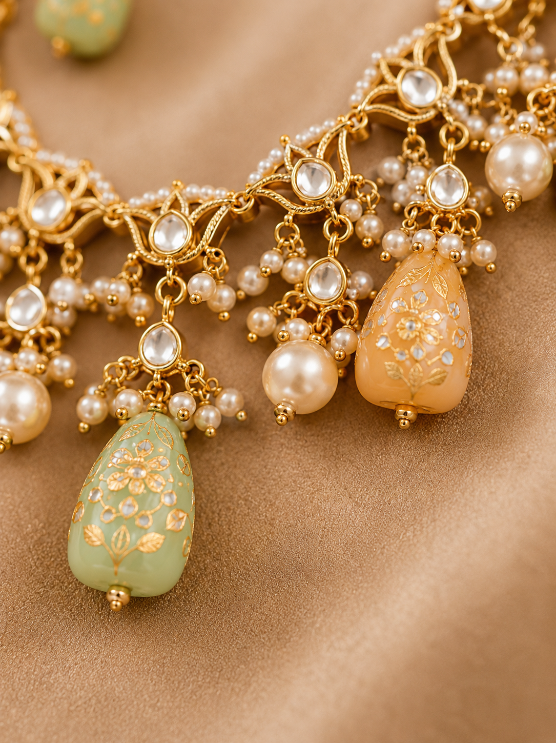 The Nazrana Pastel Kundan Necklace  Set